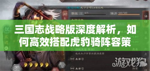 三国志战略版深度解析，如何高效搭配虎豹骑阵容策略