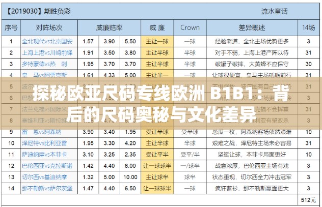 探秘欧亚尺码专线欧洲 B1B1：背后的尺码奥秘与文化差异