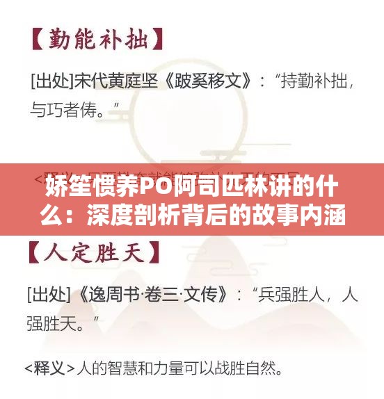 娇笙惯养PO阿司匹林讲的什么：深度剖析背后的故事内涵