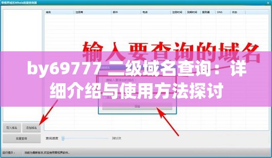 by69777 二级域名查询：详细介绍与使用方法探讨