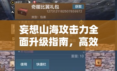 妄想山海攻击力全面升级指南，高效资源管理、技巧深度运用与价值最大化策略