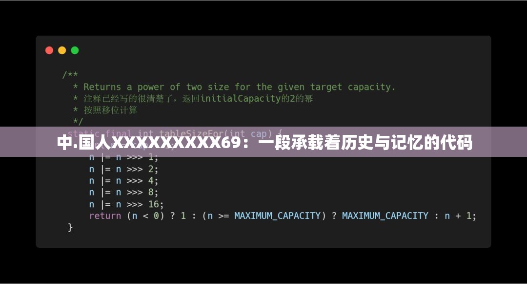 中.国人XXXXXXXXX69：一段承载着历史与记忆的代码