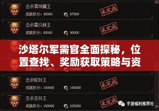 沙塔尔军需官全面探秘，位置查找、奖励获取策略与资源管理优化指南