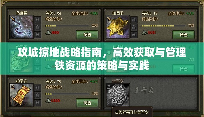 攻城掠地战略指南，高效获取与管理铁资源的策略与实践