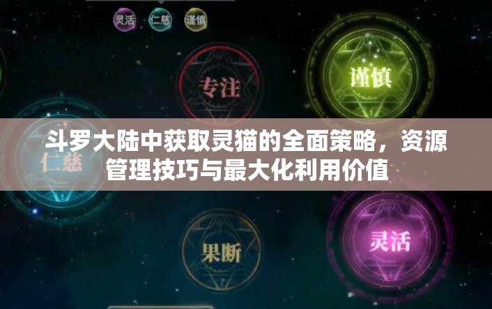 斗罗大陆中获取灵猫的全面策略，资源管理技巧与最大化利用价值