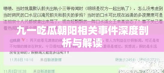 九一吃瓜朝阳相关事件深度剖析与解读