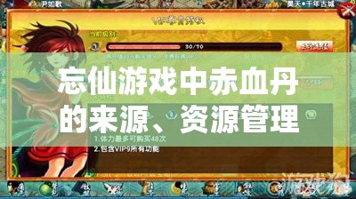 忘仙游戏中赤血丹的来源、资源管理策略及高效利用与避免浪费方法