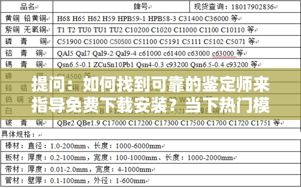 提问：如何找到可靠的鉴定师来指导免费下载安装？当下热门模式探讨