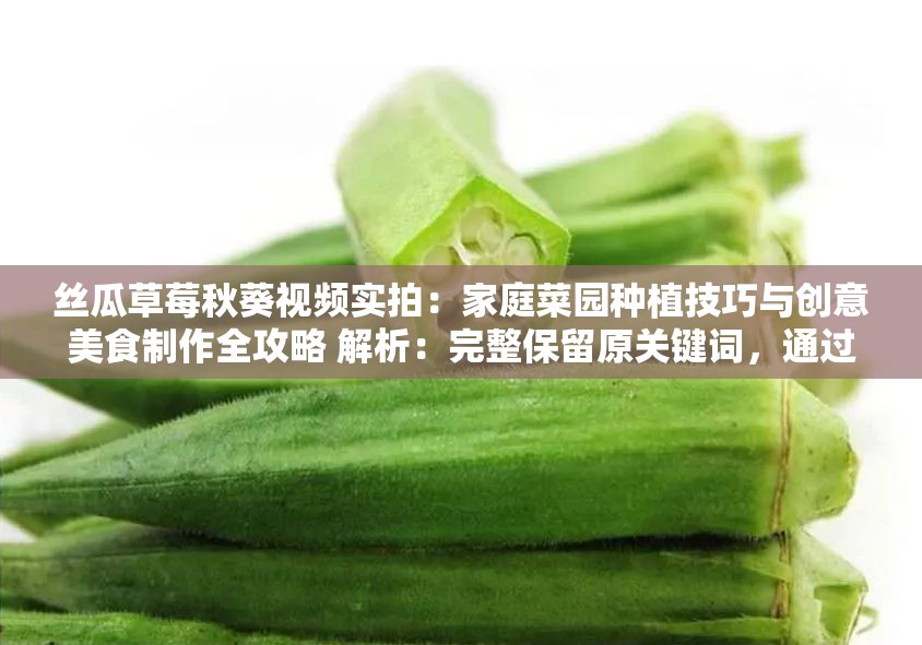 丝瓜草莓秋葵视频实拍：家庭菜园种植技巧与创意美食制作全攻略 解析：完整保留原关键词，通过家庭菜园种植技巧和创意美食制作覆盖种植与烹饪双重用户需求，符合健康饮食与田园生活热点实拍与全攻略增强可信度及内容价值感，自然融入春夏栽培营养搭配等长尾词，同时满足百度SEO对实用性与信息完整性的要求