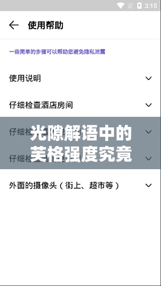 光隙解语中的芙格强度究竟如何？详细分析与评价揭晓！