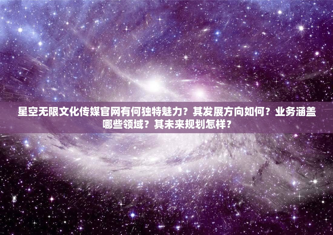 星空无限文化传媒官网有何独特魅力？其发展方向如何？业务涵盖哪些领域？其未来规划怎样？