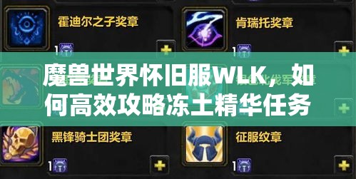 魔兽世界怀旧服WLK，如何高效攻略冻土精华任务，管理执行有秘诀吗？