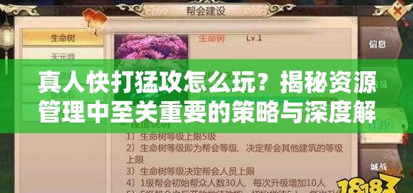 真人快打猛攻怎么玩？揭秘资源管理中至关重要的策略与深度解析