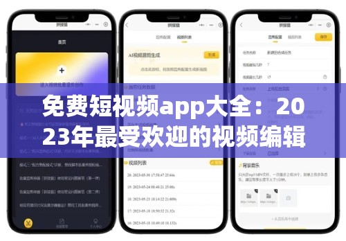 免费短视频app大全：2023年最受欢迎的视频编辑与分享平台推荐