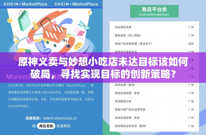 原神义卖与妙想小吃店未达目标该如何破局，寻找实现目标的创新策略？