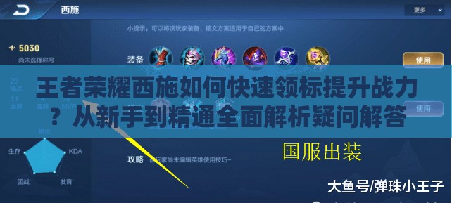 王者荣耀西施如何快速领标提升战力？从新手到精通全面解析疑问解答