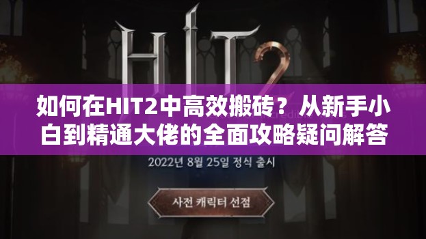 如何在HIT2中高效搬砖？从新手小白到精通大佬的全面攻略疑问解答